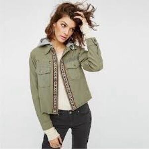 FREE PEOPLE WEEKEND WANDERER MILITARY HOODIE JACKET | SMALL